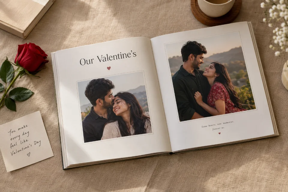 Sample photo book gift for a girlfriend or boyfriend on Valentine's Day